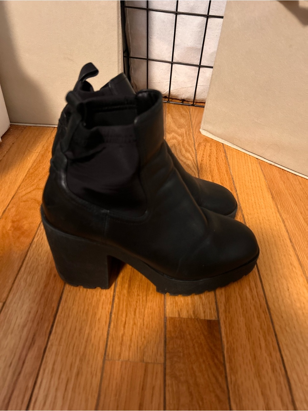 Aldo Black Chunky Platform Chelsea Booties